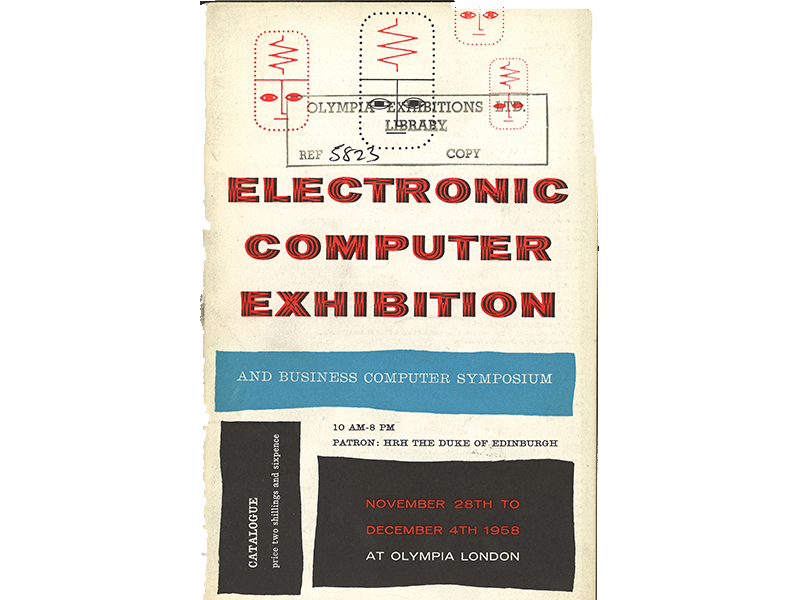 Poster from the first computer exhibition, The British Electronic Computer Exhibition in 1958