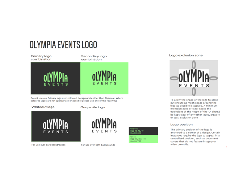 Olympia Events Logo Guidelines