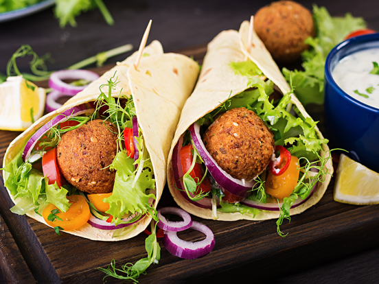 Falafel wrap at Live Well